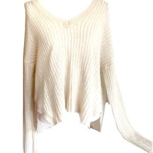 Areopostale |  Cream breezy knit sweater top Size S Small